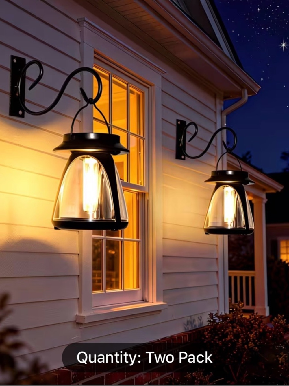 Outdoor Wall Lantern Sconce - Black, Two-Pack